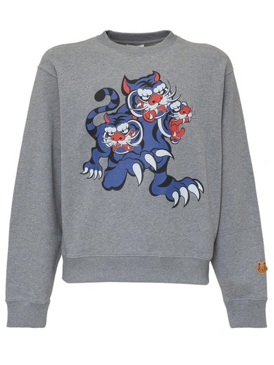 Shop Kenzo X Kansai Yamamoto Three Tigers Crewneck Sweatshirt In Grey