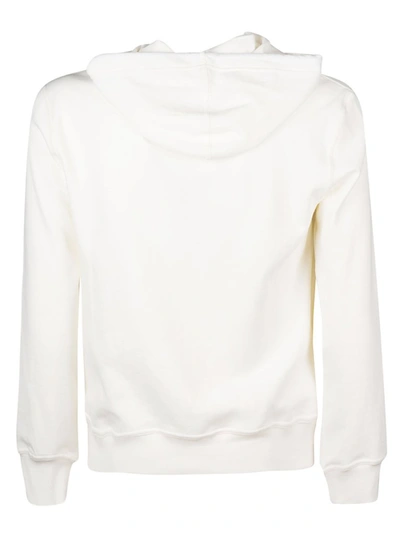 Shop Brunello Cucinelli Zipped Hooded Sweatshirt In White