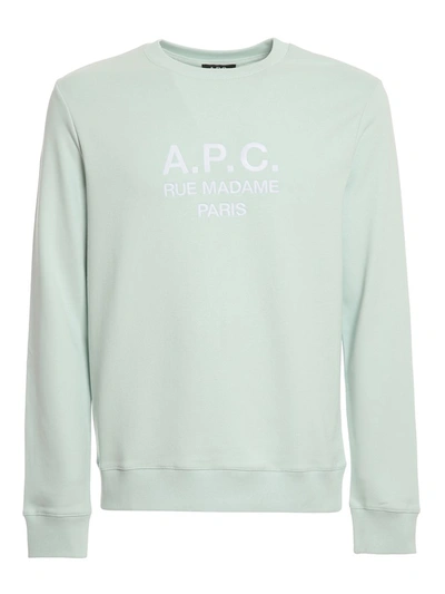 Shop Apc A.p.c. Rufus Logo Embroidered Sweatshirt In Green