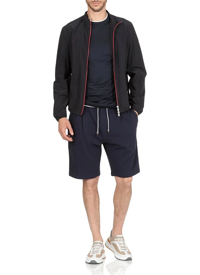 Shop Brunello Cucinelli Drawstring Cargo Shorts In Navy