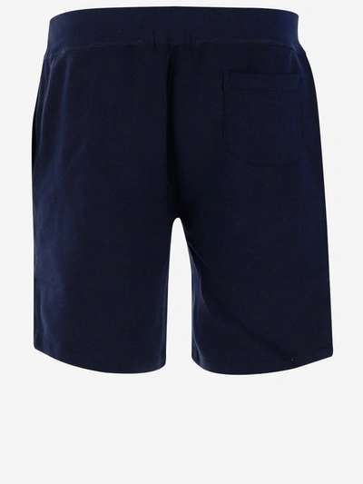 Shop Polo Ralph Lauren Logo Embroidered Drawstring Shorts In Navy