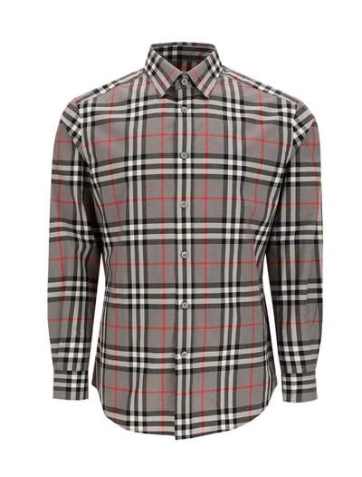 Shop Burberry Checked Print Shirt In Multi