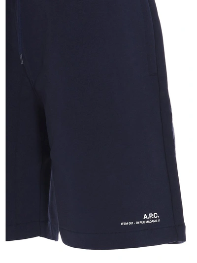 Shop Apc A.p.c. Item Drawstring Shorts In Navy