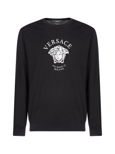 Shop Versace Medusa Printed Sweatshirt In Black