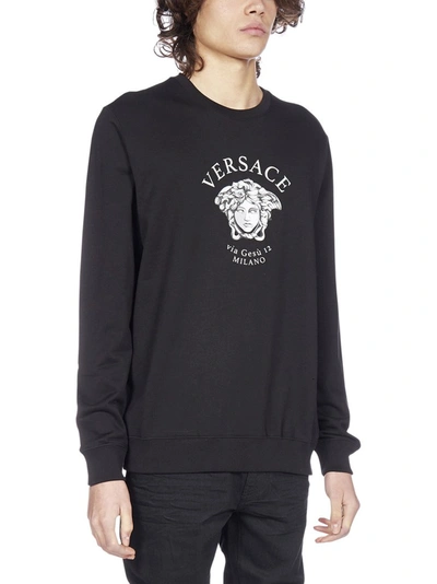 Shop Versace Medusa Printed Sweatshirt In Black