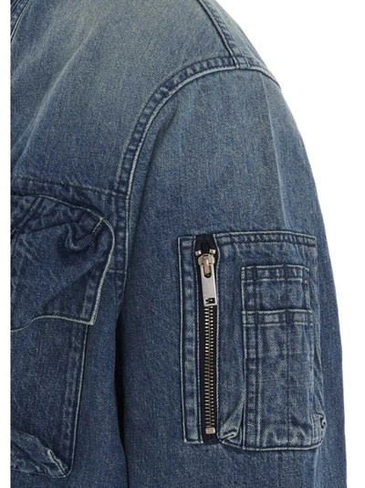 Shop Ambush Pocket Detail Kimono Denim Jacket In Blue