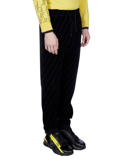 Shop Fendi Ff Motif Track Pants In Black