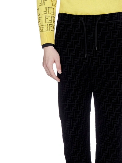 Shop Fendi Ff Motif Track Pants In Black