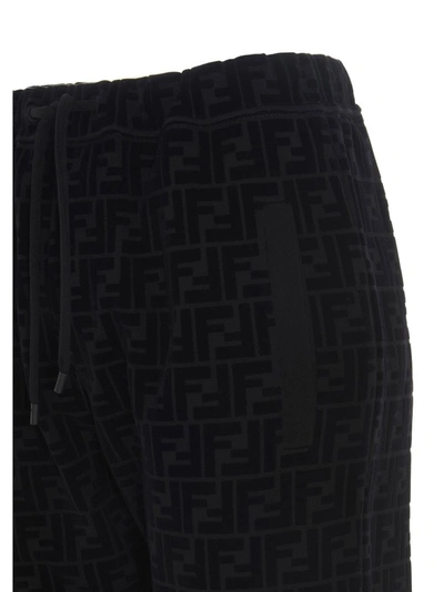 Shop Fendi Ff Motif Track Pants In Black