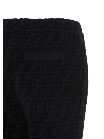 Shop Fendi Ff Motif Track Pants In Black