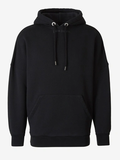 Shop Palm Angels Logo Print Oversized Hoodie In Black