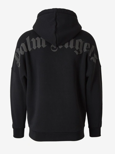 Shop Palm Angels Logo Print Oversized Hoodie In Black