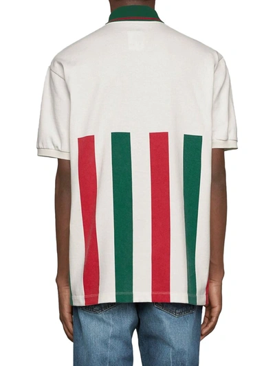 Shop Gucci Web Striped Oversize Polo Shirt In Multi