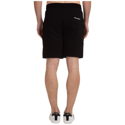 Shop Karl Lagerfeld Logo Patch Drawstring Shorts In Black