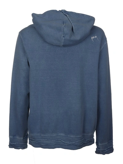 Shop Ader Error Duct Tape Logo Print Hoodie In Blue