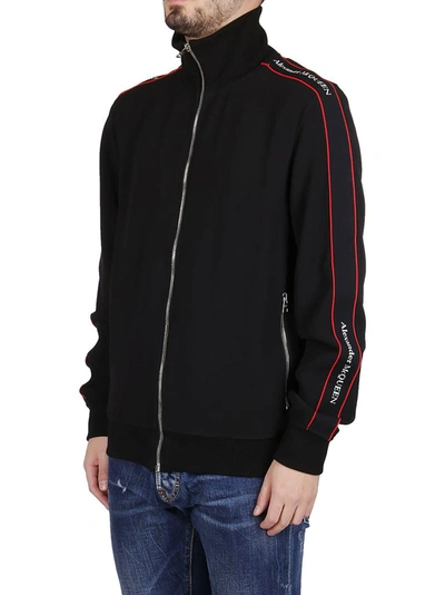 Shop Alexander Mcqueen Logo Tape Track Jacket In Black