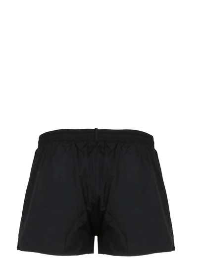 Shop Dsquared2 Maple Leaf Print Swim Trunks In Black