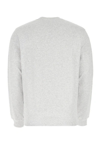 Shop Msgm Brushed Logo Print Crewneck Sweatshirt In Grey