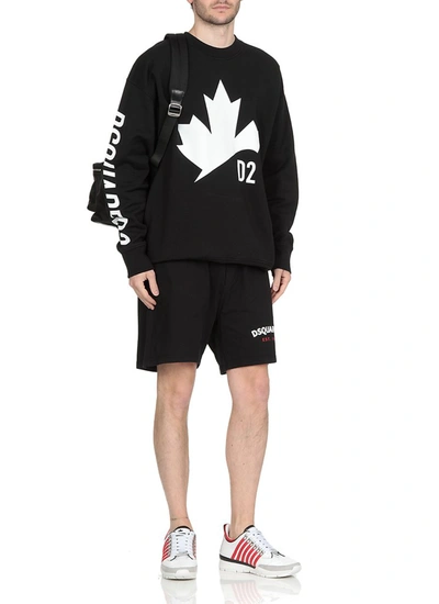 Shop Dsquared2 Logo Print Track Shorts In Black