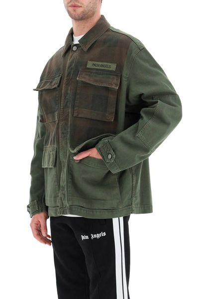 Shop Palm Angels Buffalo Military Jacket In Green