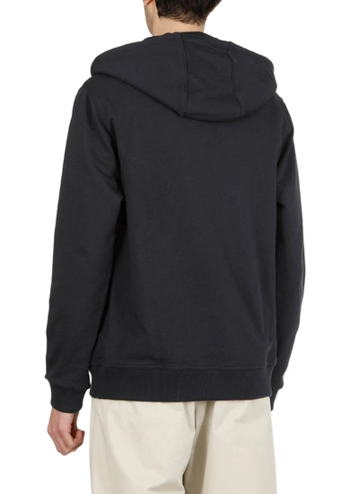 Shop Burberry Lexington Zipped Hooded Sweatshirt In Blue