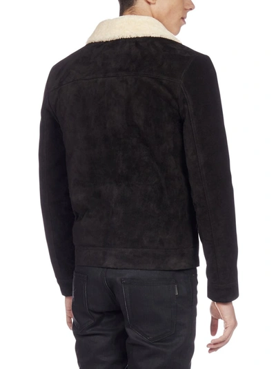 Shop Saint Laurent Shearling Short Jacket In Black