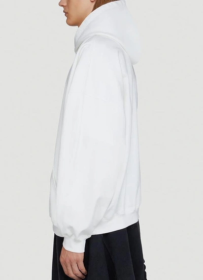 Shop Balenciaga Gitd Lion's Laurel Hoodie In White