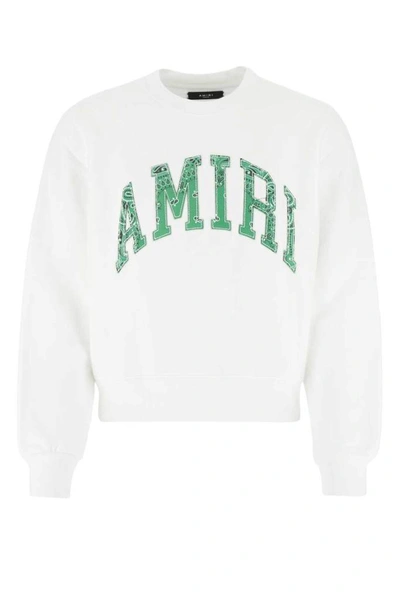 Shop Amiri Varsity Crewneck Jumper In White