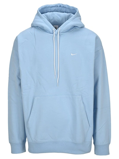 Shop Nike Lab Logo Embroidered Hoodie In Blue