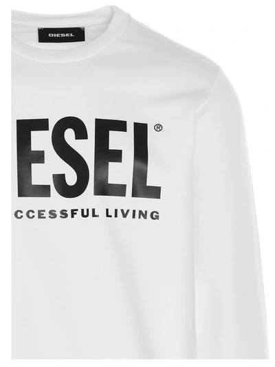 Shop Diesel Logo Printed Sweatshirt In White