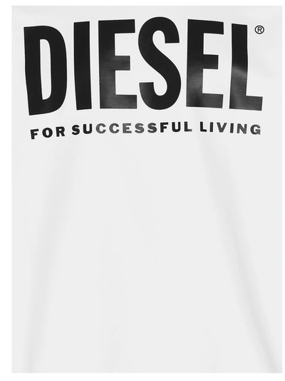 Shop Diesel Logo Printed Sweatshirt In White