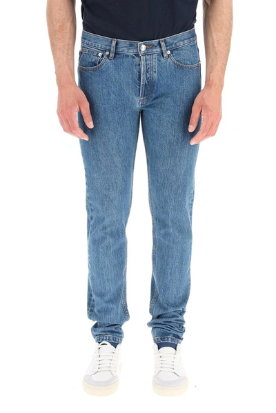 Shop Apc A.p.c. Low Rise Slim Fit Jeans In Blue
