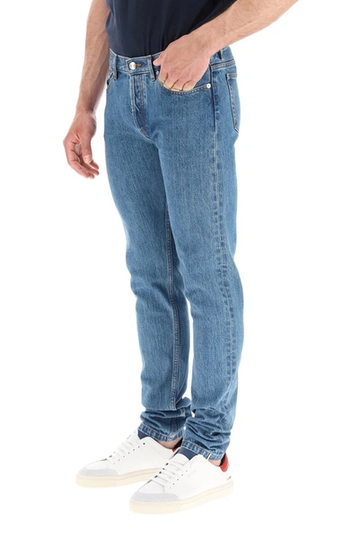 Shop Apc A.p.c. Low Rise Slim Fit Jeans In Blue