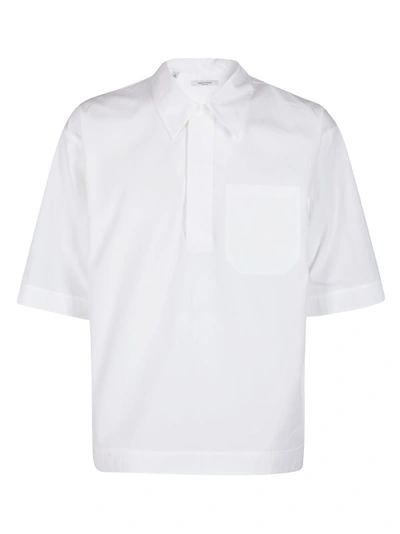 Shop Valentino Poplin Polo Shirt In White