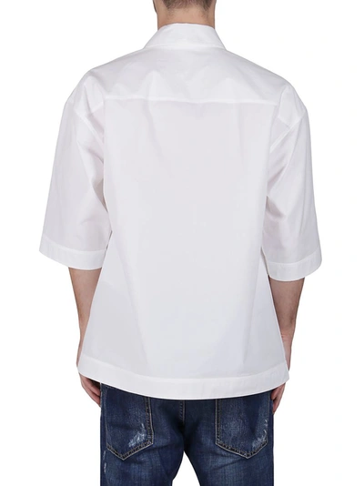 Shop Valentino Poplin Polo Shirt In White