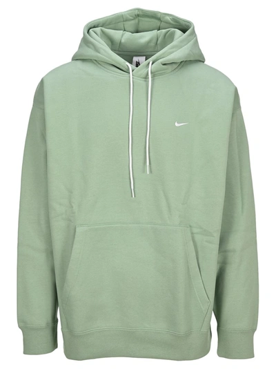 Shop Nike Lab Logo Embroidered Hoodie In Green