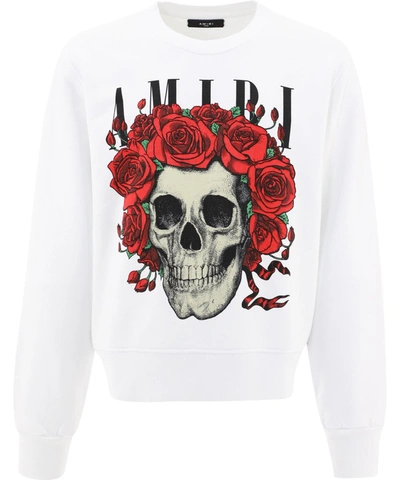 Shop Amiri Grateful Dead Skull Print Sweatshirt In White