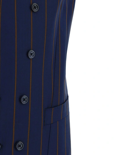 Shop Dolce & Gabbana Pinstriped Tailored Waistcoat In Blue