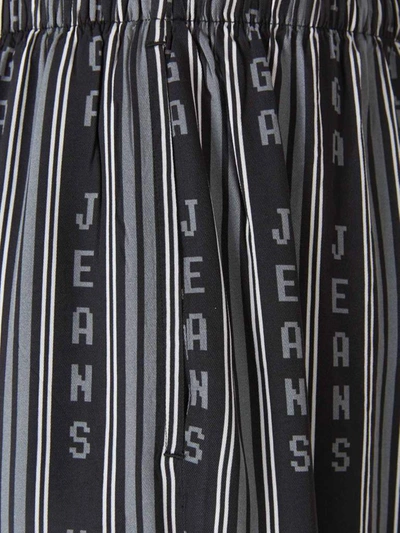 Shop Balenciaga Logo Striped Pyjama Shorts In Multi
