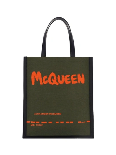 Shop Alexander Mcqueen Logo Print Top Handle Tote Bag In Multi