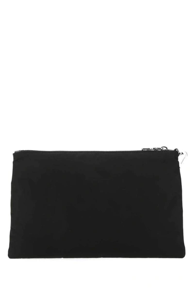 Shop Prada Logo Plaque Pouch In Black