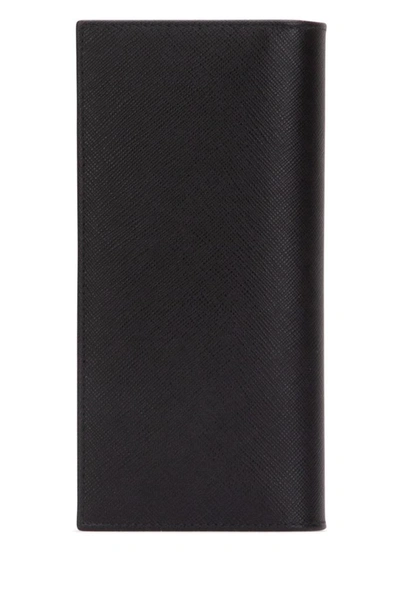 Shop Prada Logo Document Wallet In Black