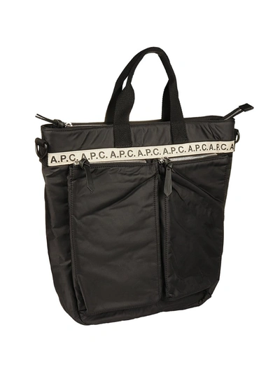 Shop Apc A.p.c. Repeat Zipped Pockets Tote Bag In Black