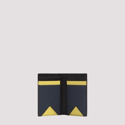 Shop Prada Logo Plaque Bifold Cardholder In Black