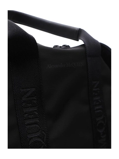 Shop Alexander Mcqueen Logo Jacquard Tote Bag In Black