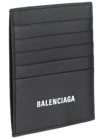 Shop Balenciaga Logo Print Card Holder In Black