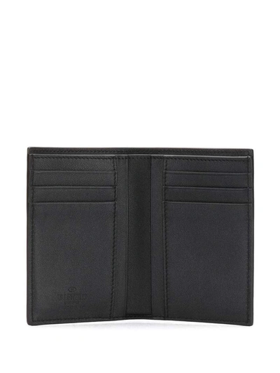 Shop Valentino Vlogo Plaque Wallet In Black