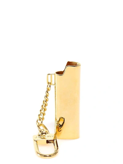 Shop Ambush Logo Lighter Case Keychain In Gold