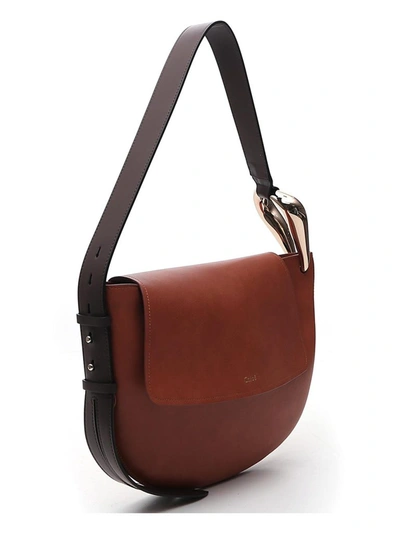 Shop Chloé Kiss Hobo Handbag In Brown