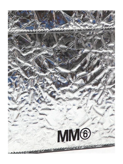 Shop Mm6 Maison Margiela Crinkled Envelope Clutch In Silver